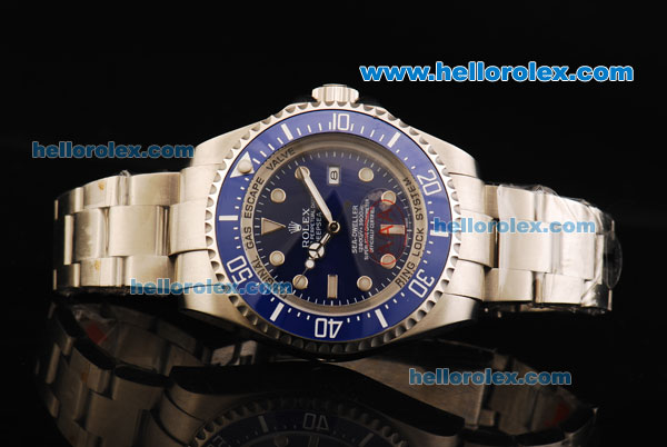 Rolex Sea-Dweller Oyster Perpetual Date Automatic Movement Full Steel with Blue Dial and Blue Bezel - Click Image to Close